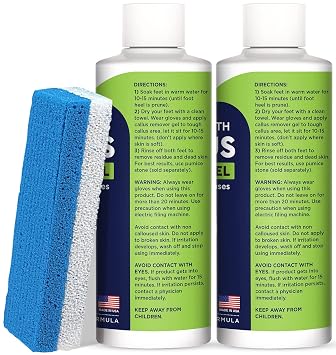 Foot Soak with Epsom Salts- Variety Pack of 4- Tea Tree Oil, Muscle Relief, Calming Lavender & Citrus Soak Callus Remover for Feet with Extra Strength Gel & Foot Pumice Stone Set