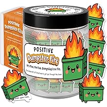 Emotional Supports Dumpster Fire Jar, 60 Positive Affirmation Cards, Dumpster Fire Desk Accessories, Relaxation Gifts, Coworker Gifts for Women, Great Gift for Boss, Teacher, Friends