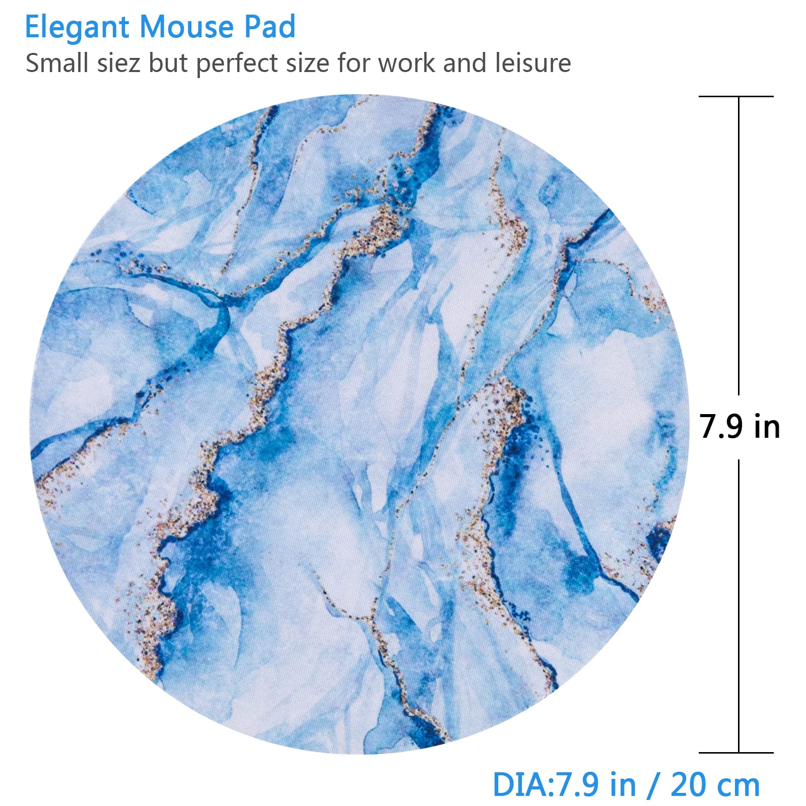 3 Pack Mouse Pads Marble Cute MouseMat for Home Office Work Desk Computer Laptop Travel Small Mousepad 7.9 in Soft Smooth Patterned Fabric Rubber Base Pretty Non-Slip Moves Easily