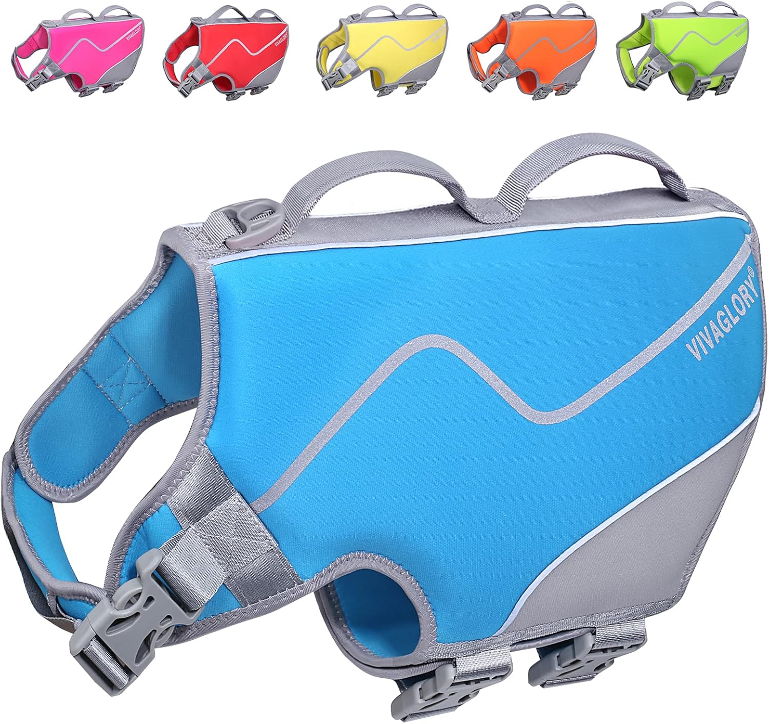 VIVAGLORY Dog Life Jackets, Snug & Safer Neoprene Life Vest for Dogs