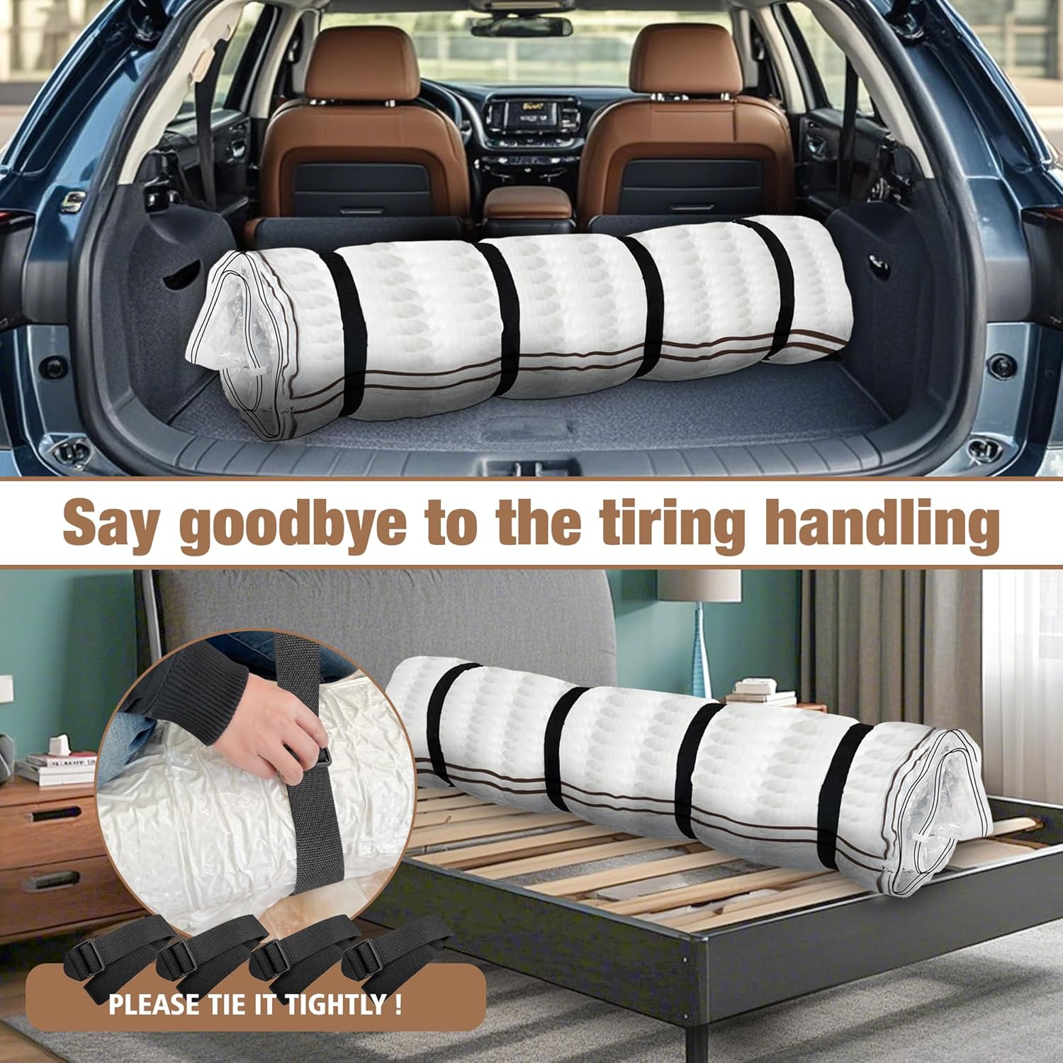 Mattress Vacuum Bag for Moving, Vacuum Seal Bag for Memory Foam or Latex Mattress, Mattress Compression, Storage for Returns, and Moving (King/Double 4ft Small Double)