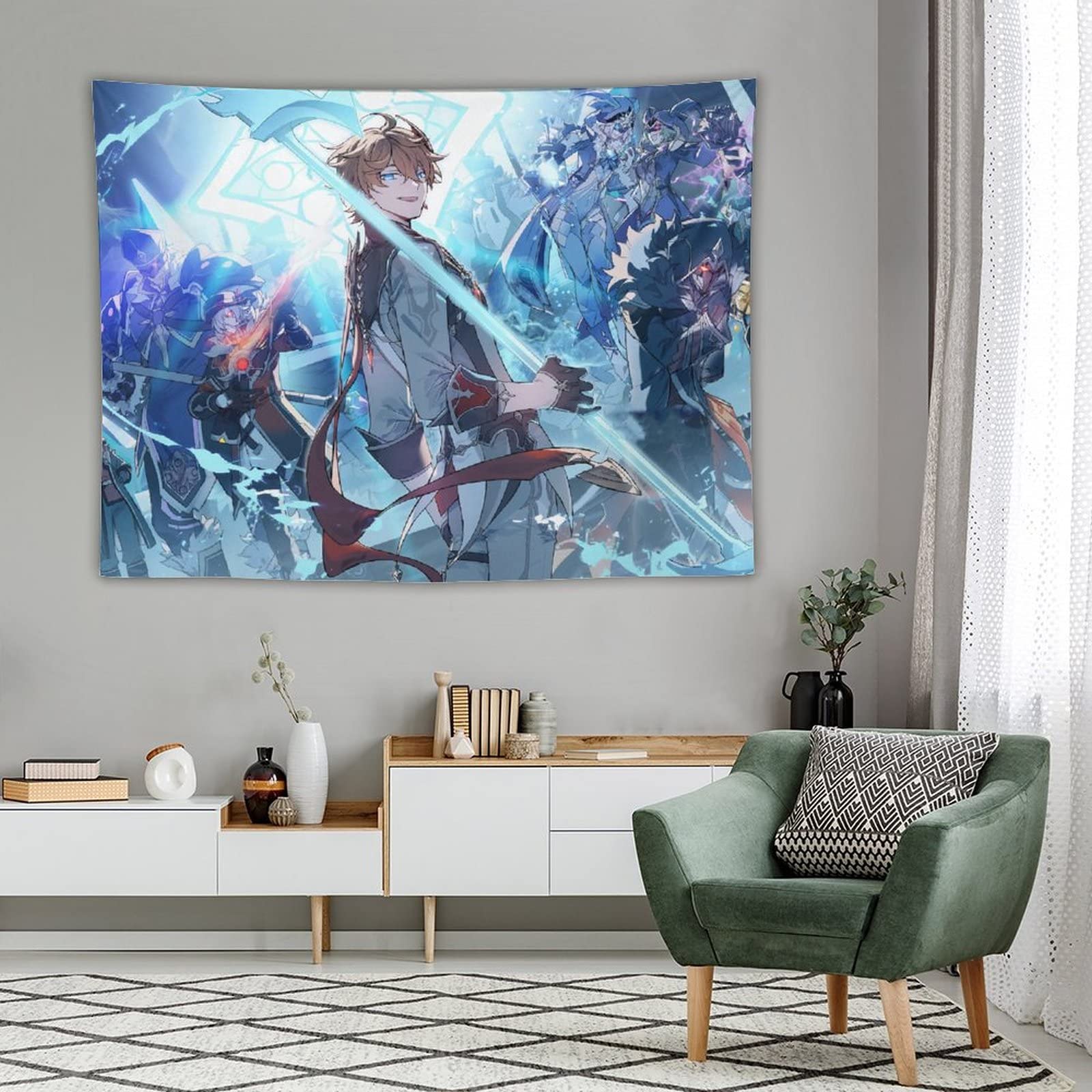 Amazon.co.jp: タペストリー 萌え キャラクター柄 原神 タルタリヤ 異