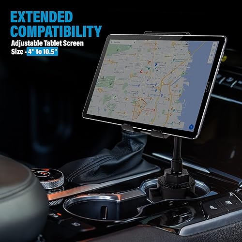 Miniatura 3 de FAST TRACK USA Portavasos para automóvil, soporte para teléfono 2 en 1, soporte para tableta y soporte para teléfono para automóvil con base