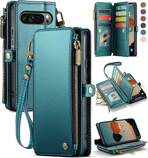 Defencase for Google Pixel 10/ Pro Wallet Case with Card Holder, Blue Green