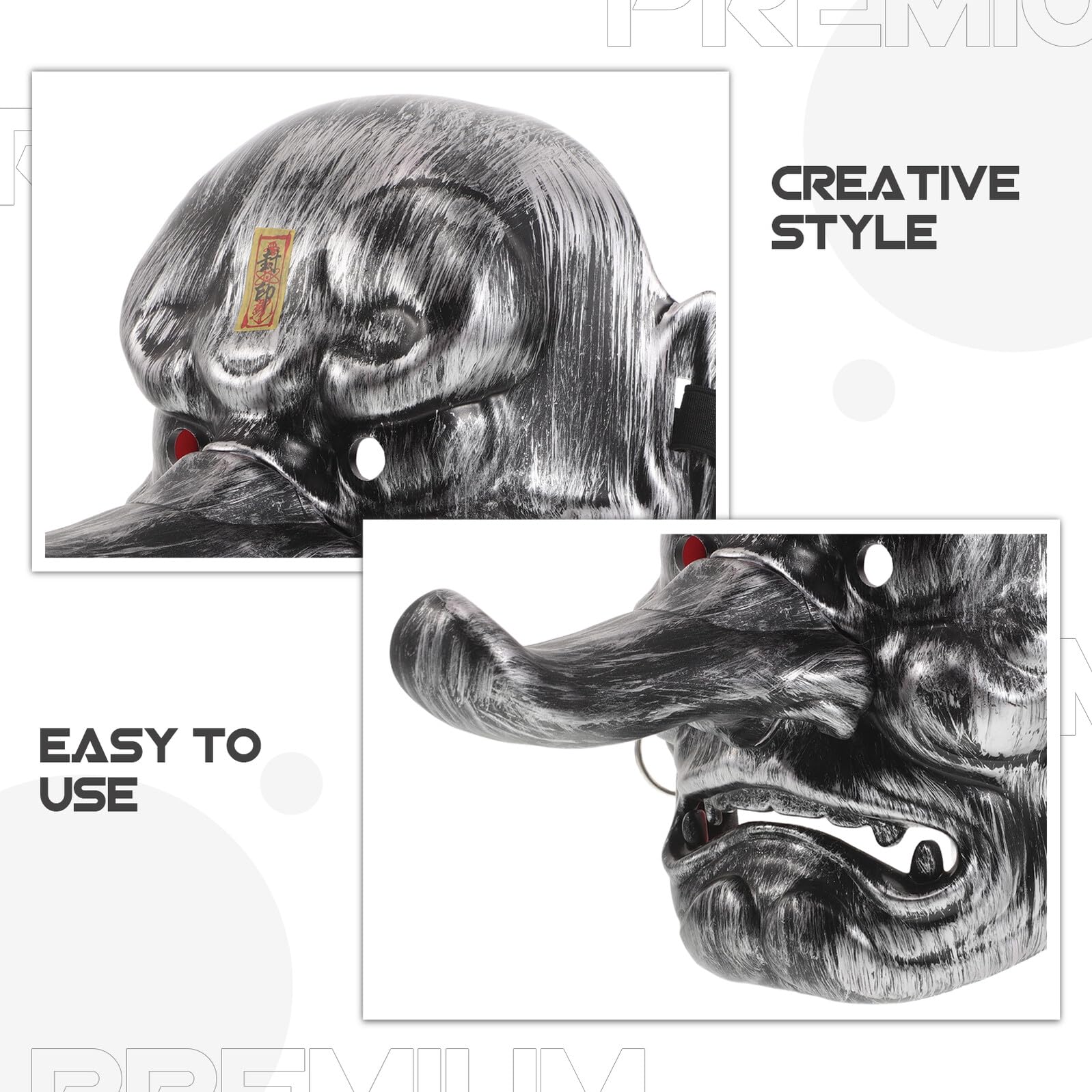Maschera Tradizionale Giapponese Tengu da Demone Maschera Completa da Cosplay Leggera per Halloween Decorazione Samurai Realistica per Eventi Teatrali e Collezionisti