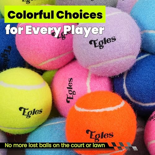 Miniatura 9 de Egles Paquete de 122060 pelotas de tenis para entrenamiento y perros, pelota de tenis de práctica de alta elasticidad con bolsa de malla para