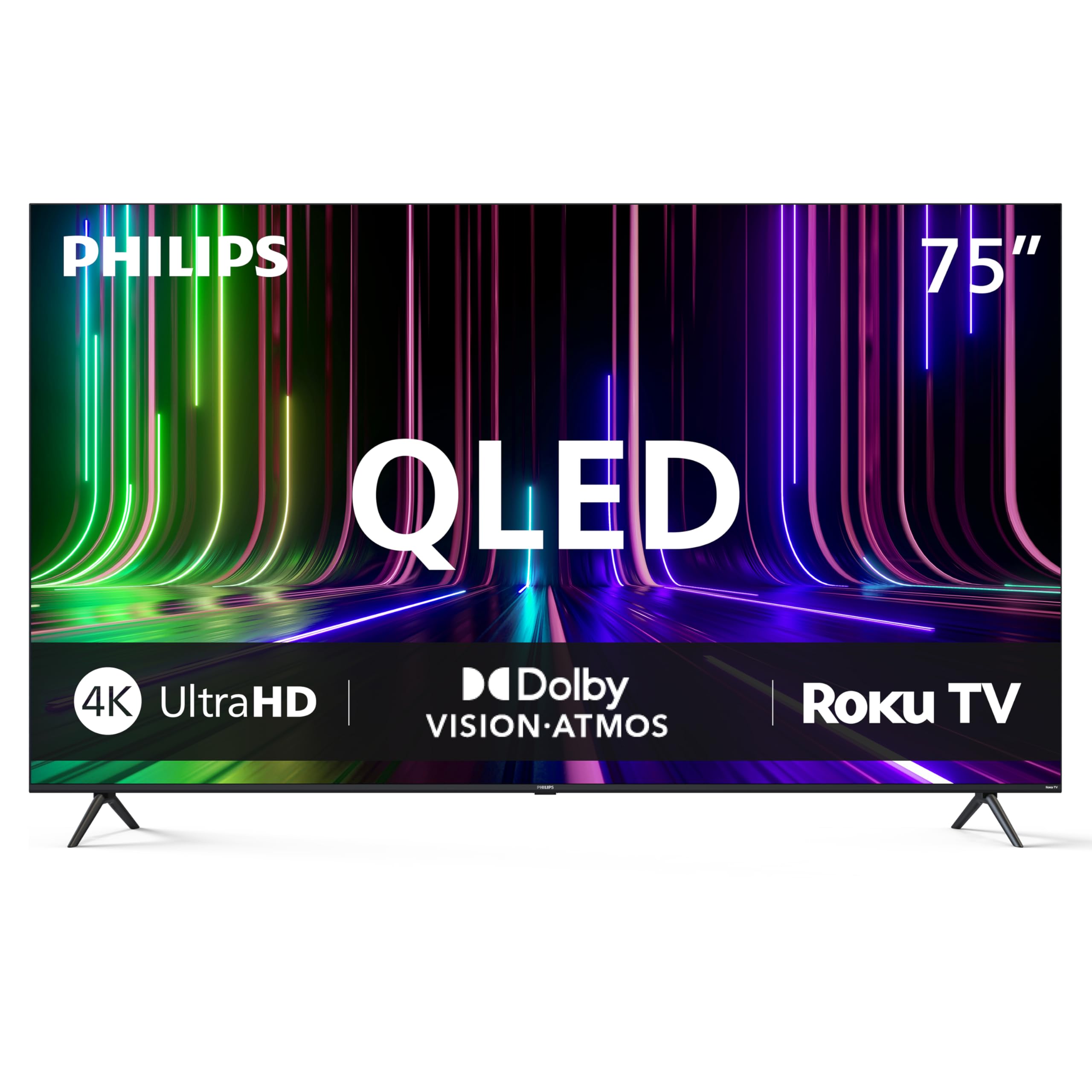 Philips 75PQL7676/F6 QLED Series 7600 75-Inch 4K UHD QLED Roku TV