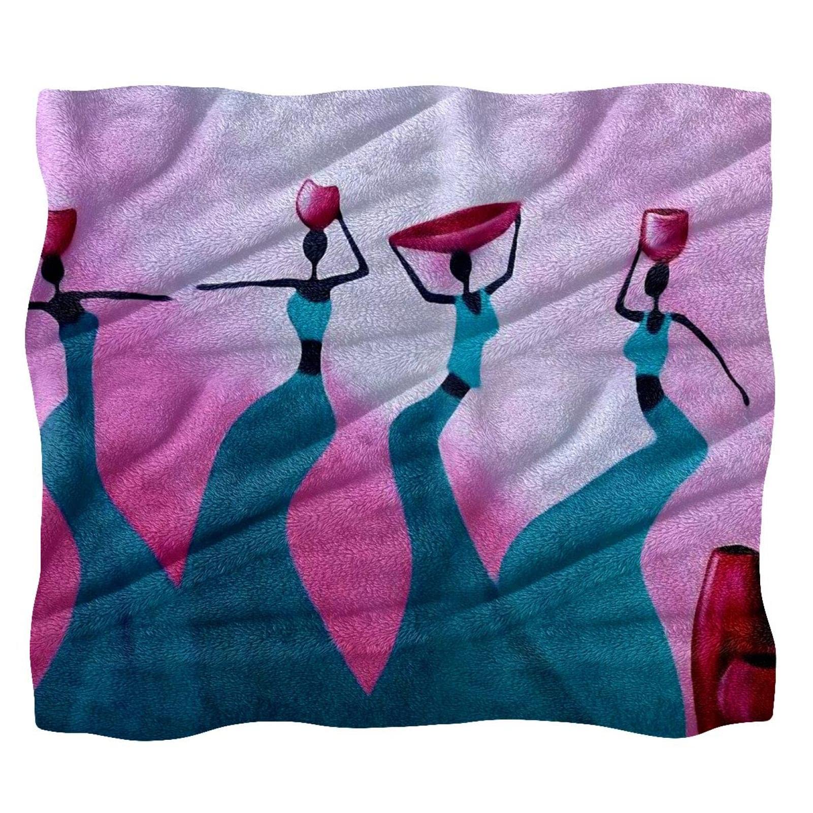 Couvre-lit doux contre le froid nocturne avec motif ethnique africain pour chambre