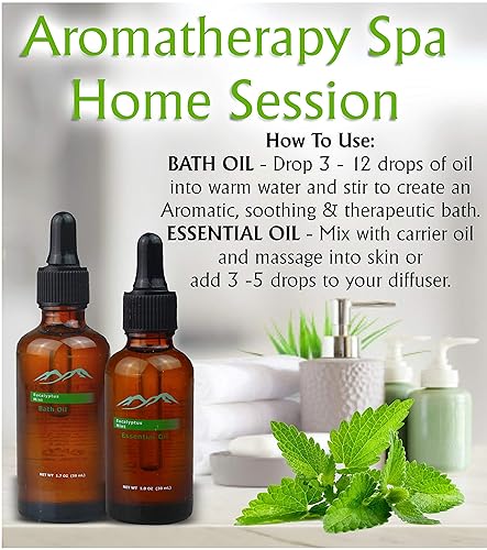 Miniatura 5 de Juego de regalo para el cuerpo de la cama, de eucalipto, menta, aromaterapia, para hombres y mujeres. Cestas de regalo de spa corporal y de baño