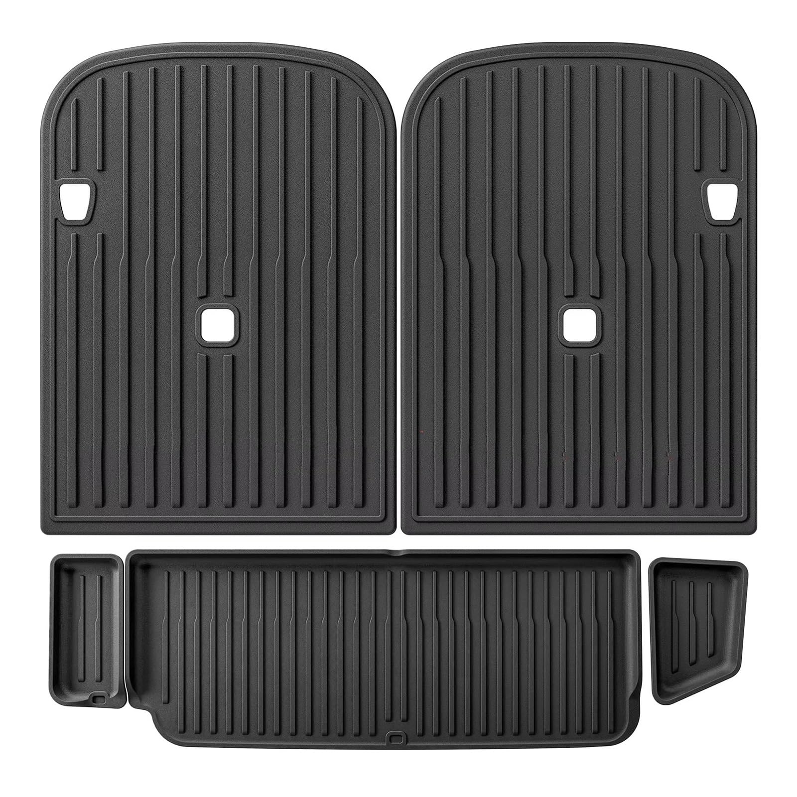 Kofferraum Schutzmatte Für Tesla Für Modell X 2024 5/6/7 Sitz Auto Innen Zubehör Stamm Matte Fach wasserdichte Anti-Slip TPE 3D(6seats 5PC)