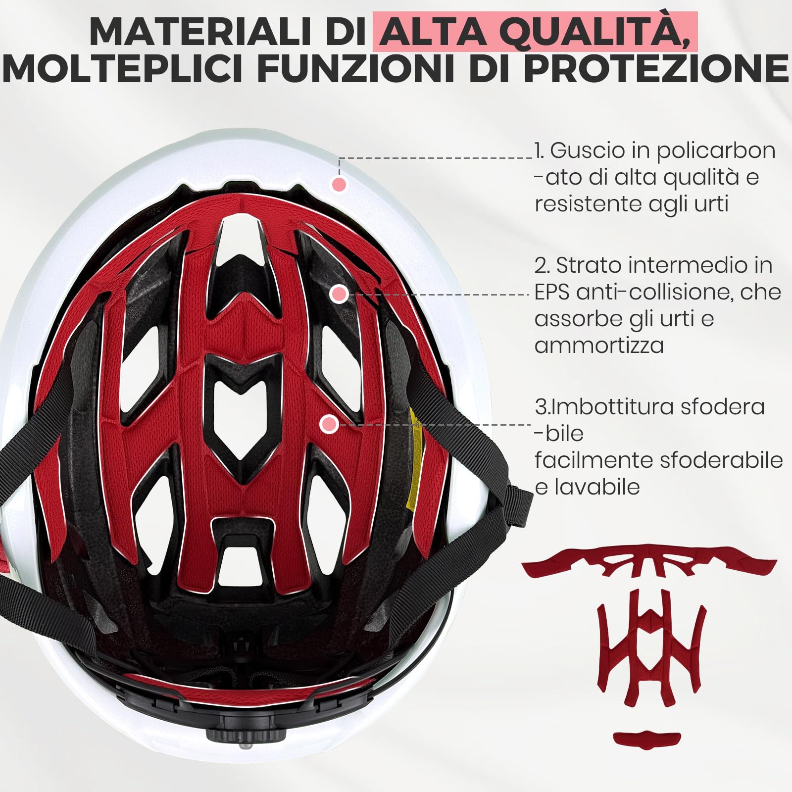 LeapBeast Casco Bici, Casco Monopattino Elettrico Adulti, Caschi da Bici Leggeri per Uomo Donna, Cascos da Bicicletta con Fodera Rimovibile per Mountain Bike e Strada