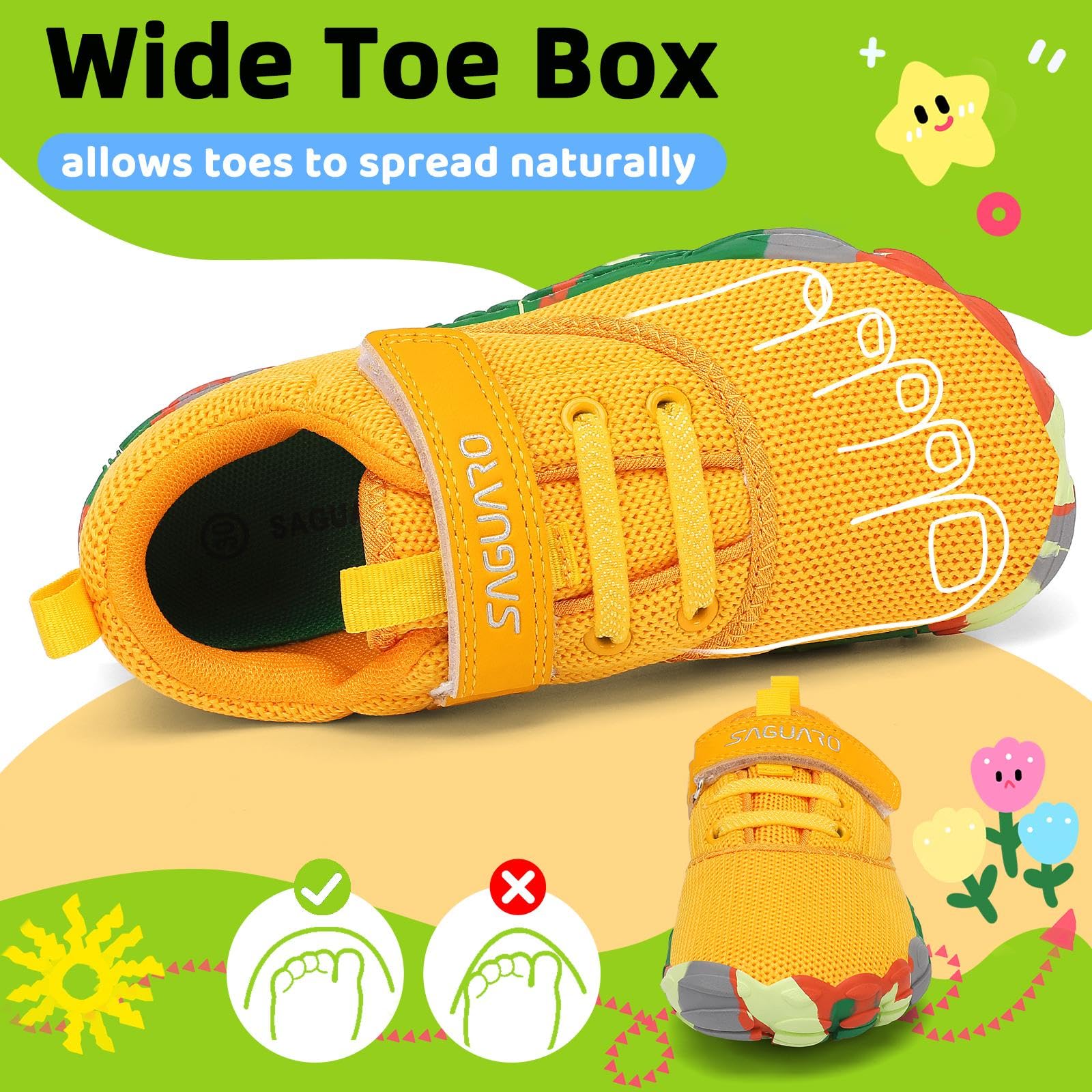 SAGUARO Bambini Scarpe Barfoot Morbido e Leggere Scarpe Minimaliste, Taglie 24-36