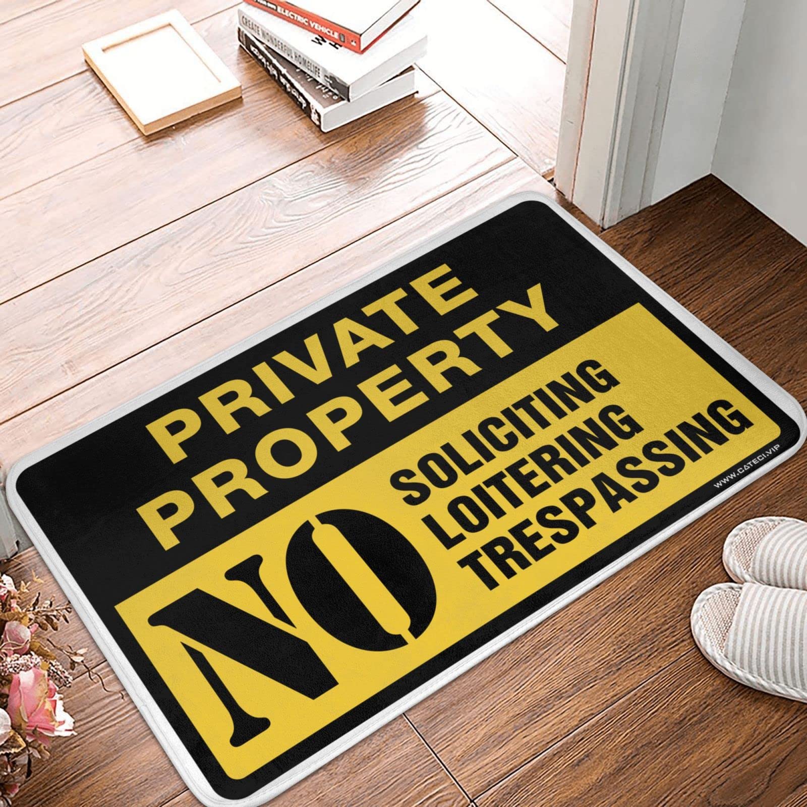Tapis de cuisine d'Halloween décoration maison avec panneau No Trespassing