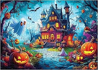 Qkbuza 1000 Piece Jigsaw Puzzles for Adults - Horror Haunted House Jigsaw Puzzle,Family Game for Kids Adults Teenages Rela...
