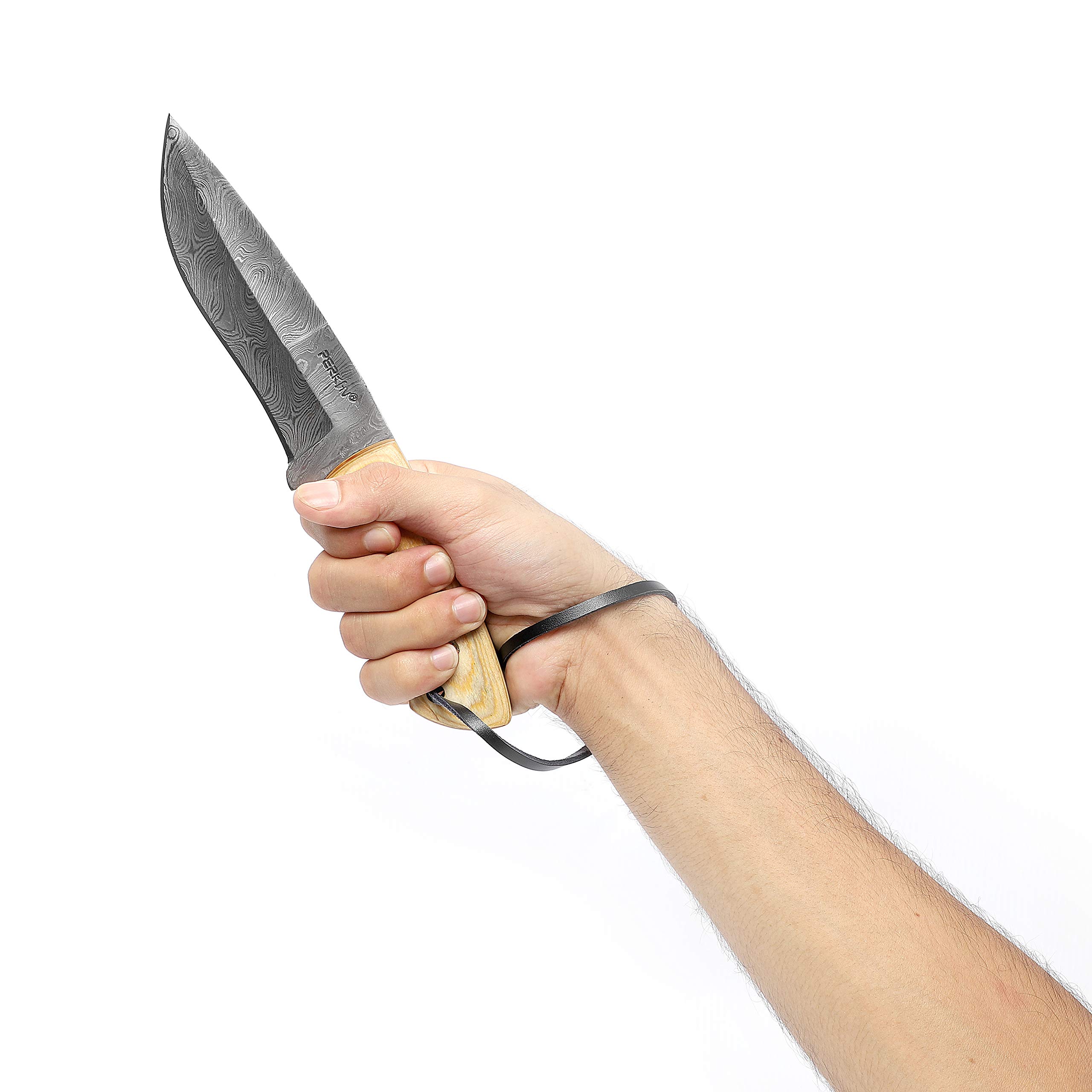 Cuchillo de caza – Cuchillo de caza hecho a mano de Damasco de espiga completa – obra de arte