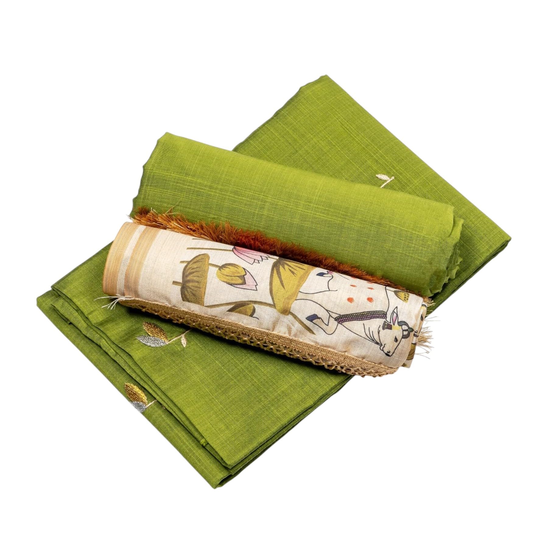 e-tail Raw Silk Dress Material Set for Women | 2.5m Top, 2.5m Bottom, 2.4m Dupatta with Zari Border | Ethnic Salwar Suit Fabric for Wedding, Party, Festive & Traditional Use (Parrort Green)-picture-27