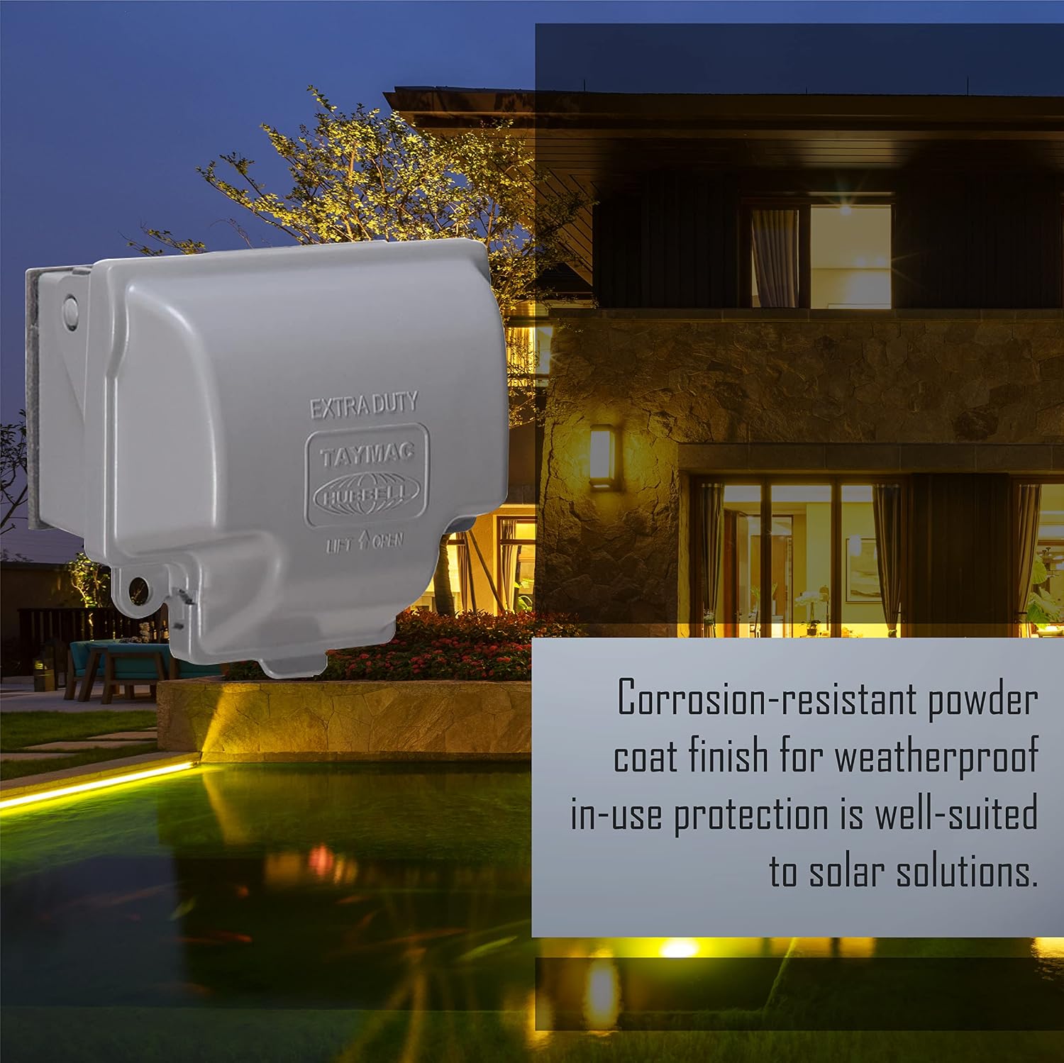TayMac MX3300 RaynGuard Extra Duty Metal Weatherproof in-Use Cover, 1-Gang, Gray | EXTRA DUTY Metal Construction, 8-in-1 Configuration, Weatherproof Receptacle Cover, NEMA 3R, UL Listed, Lockable Tab