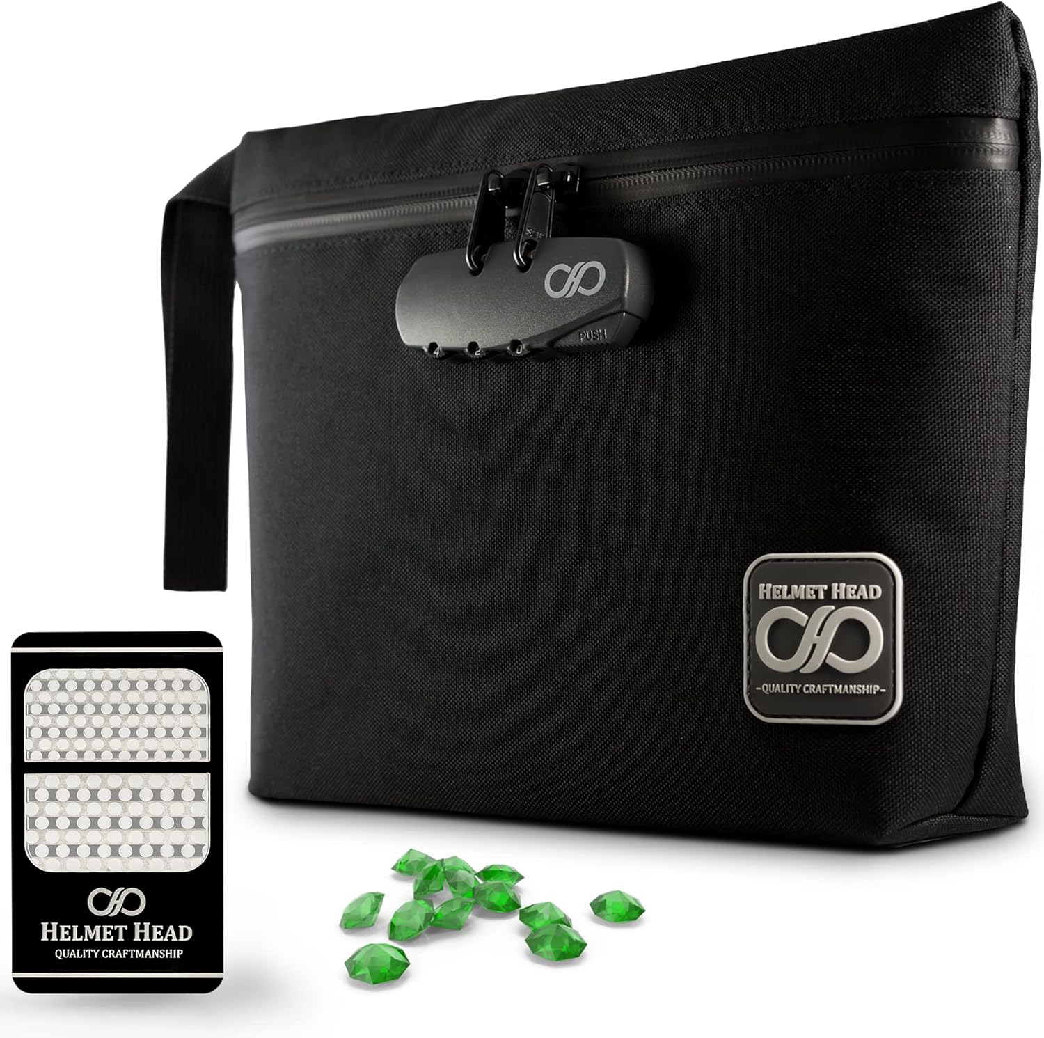 HELMET HEAD Smell Proof Bag and Grinder Card, Durable Water