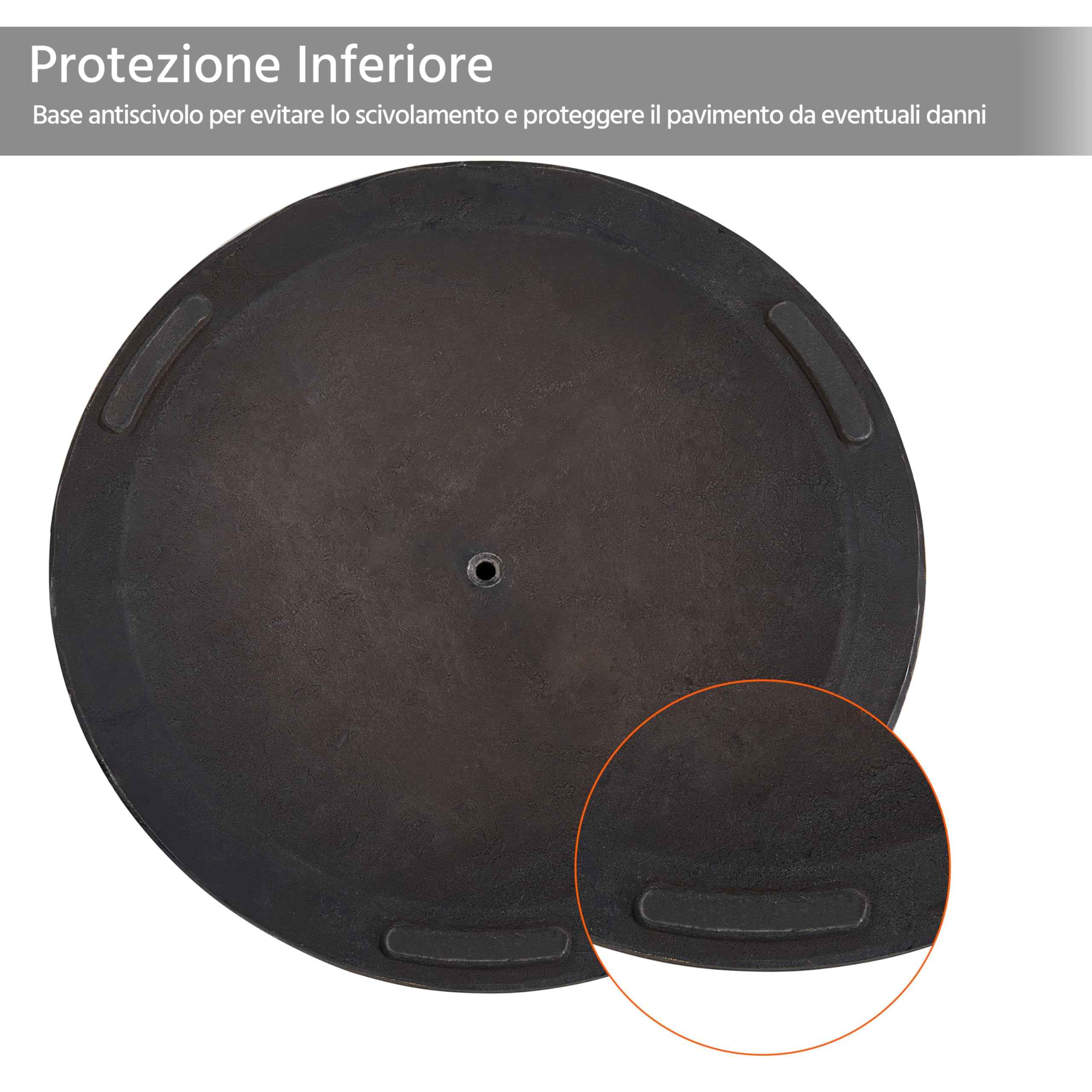 Yaheetech Base per Ombrellone da Giardino in Resina e Metallo Supporto 10 kg per Pali da Ø38mm e Ø48mm con Effetto in Ghisa Esterno Veranda Terrazza Piscina Spiaggia Patio Bronzo