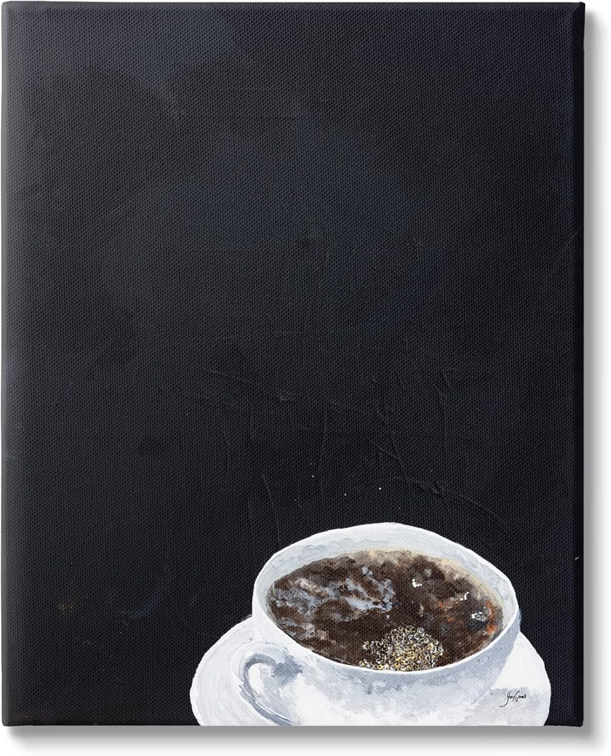 Stupell Industries Contemporary Coffee Cup Saucer Breakfast Kitchen Drink Canvas Wall Art, Design By Stacy Gresell Gallery Wrapped Canvas 16L" x 1.5W"