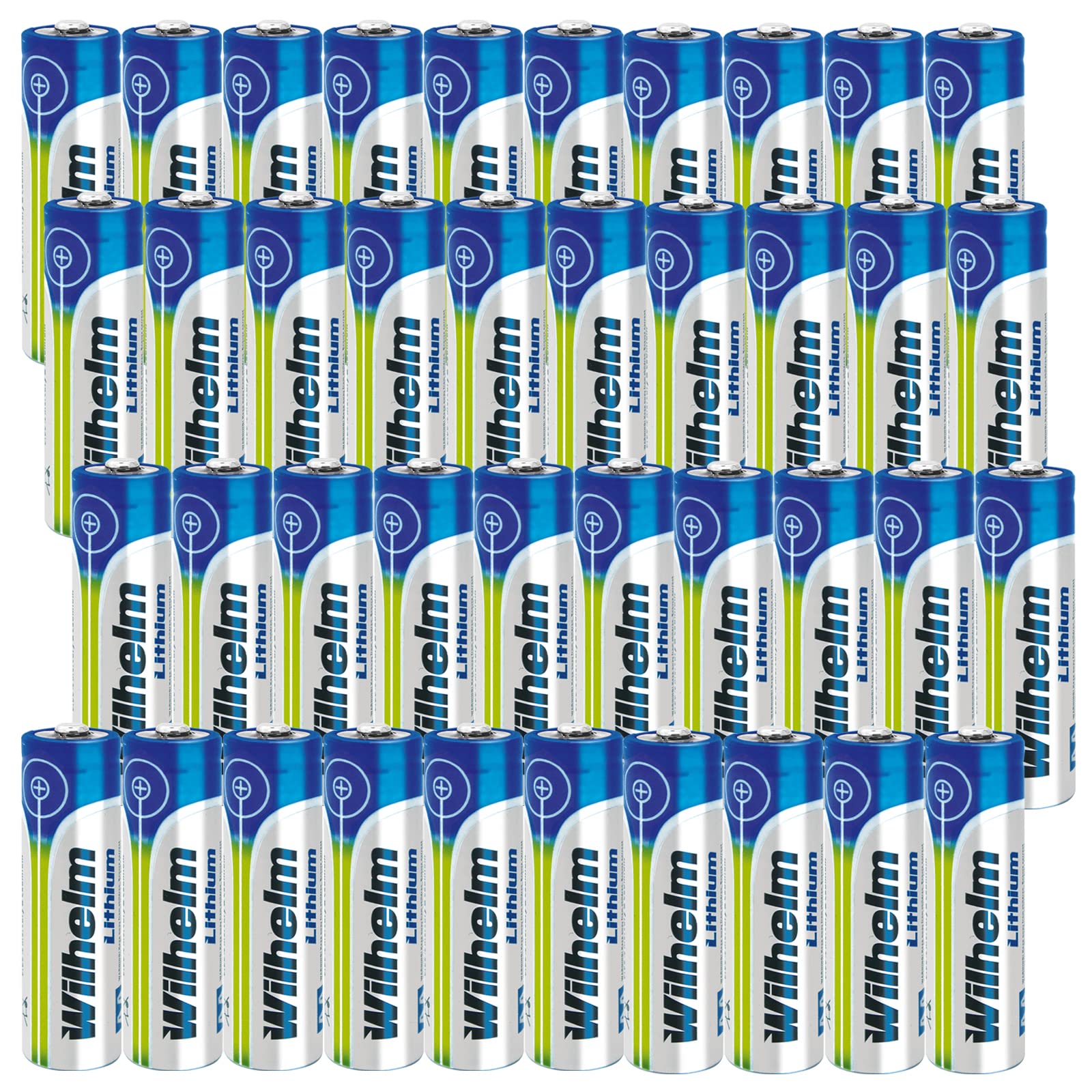 Wilhelm Lithium AA Batterien Mignon LR6 1,5 V Lange Laufzeit – 40 Stück