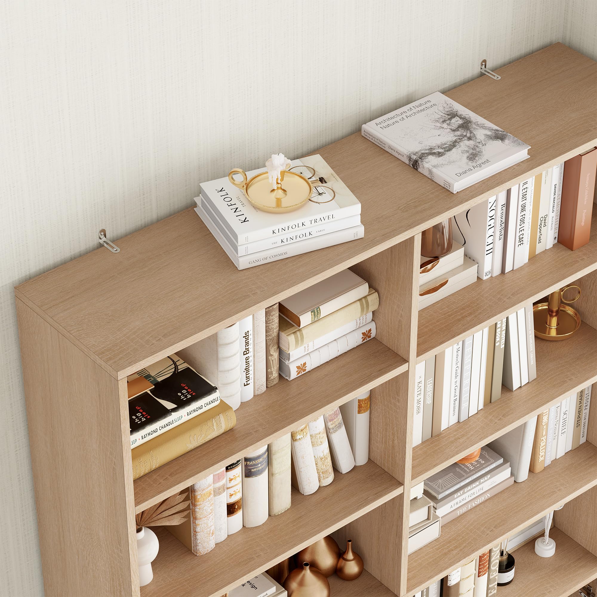 FirFurd 185.5 cm Libreria da Parete a 6 Ripiani, Libreria Verticale a 12 Scomparti, Scaffalatura Portaoggetti, Scaffale per Libri in Legno per Studio,Soggiorno,Ufficio,115x27x185.5 cm (Bianco)