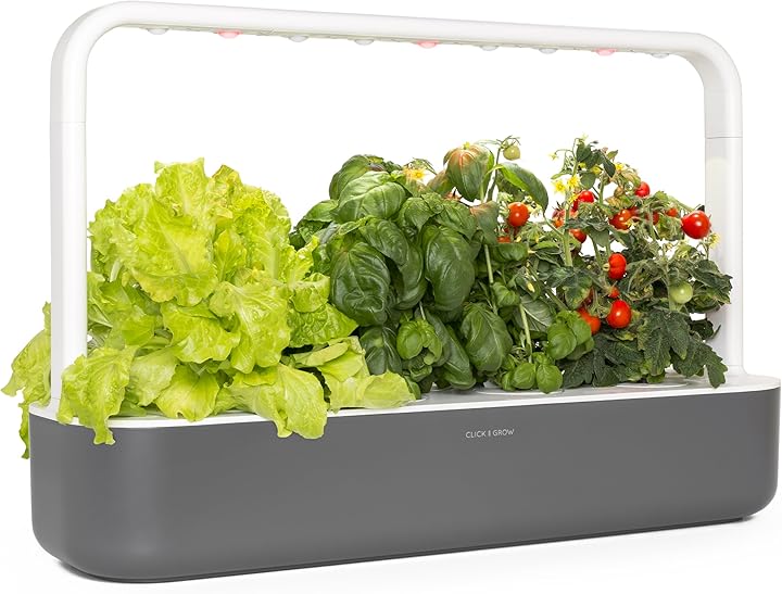 Impianto autocoltivazione click & grow 4742793008899 intelligente giardino 9 grigio scuro 60.5x18.5x40 cm