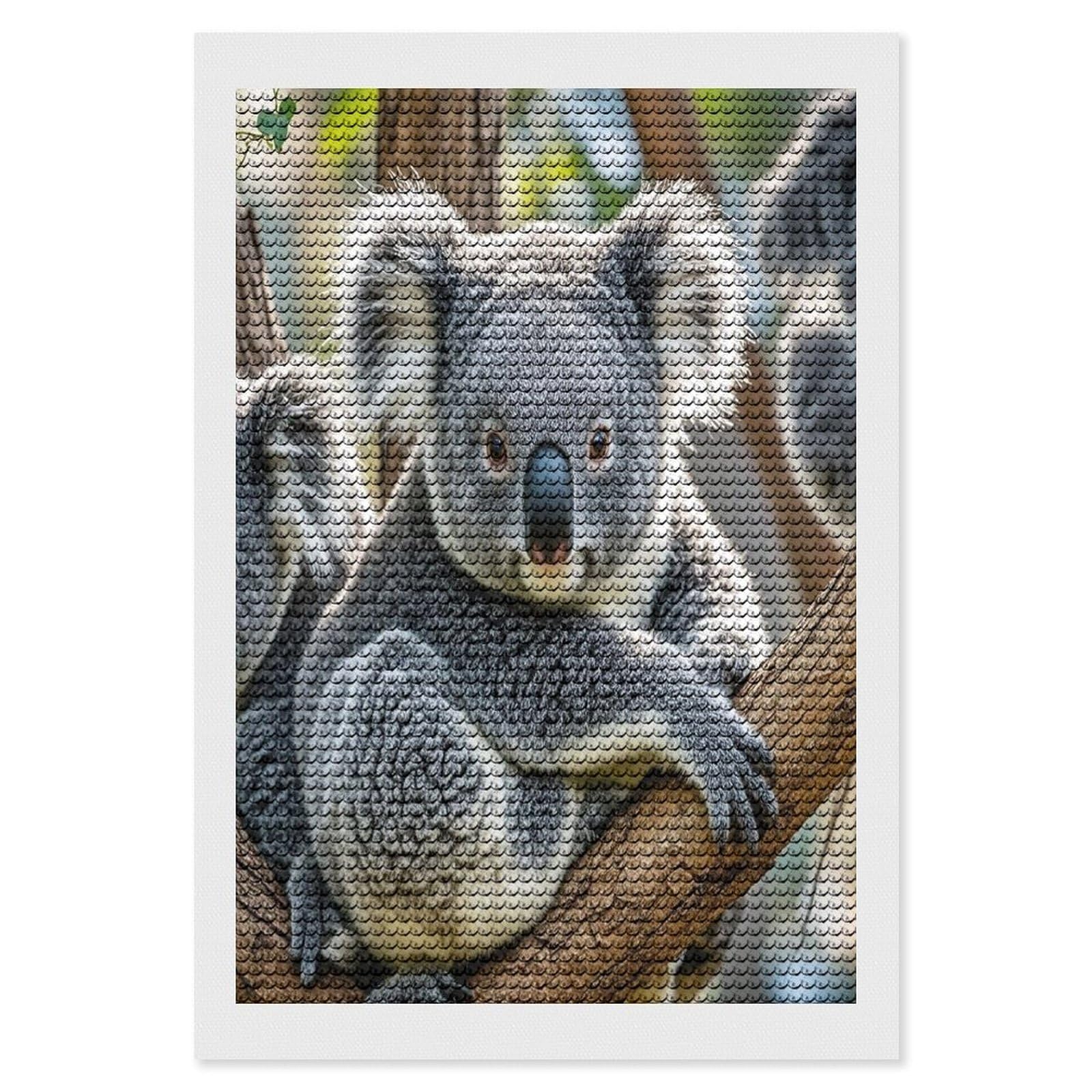 FekiLoot Lovely Koala Diamond Painting Kits for Adults Full Round Drill Diamond Art Kits for Beginners 5D DIY Diamond Dots Paintings Diamonds Pictures Gem Art Home Wall Decor 8"x12"