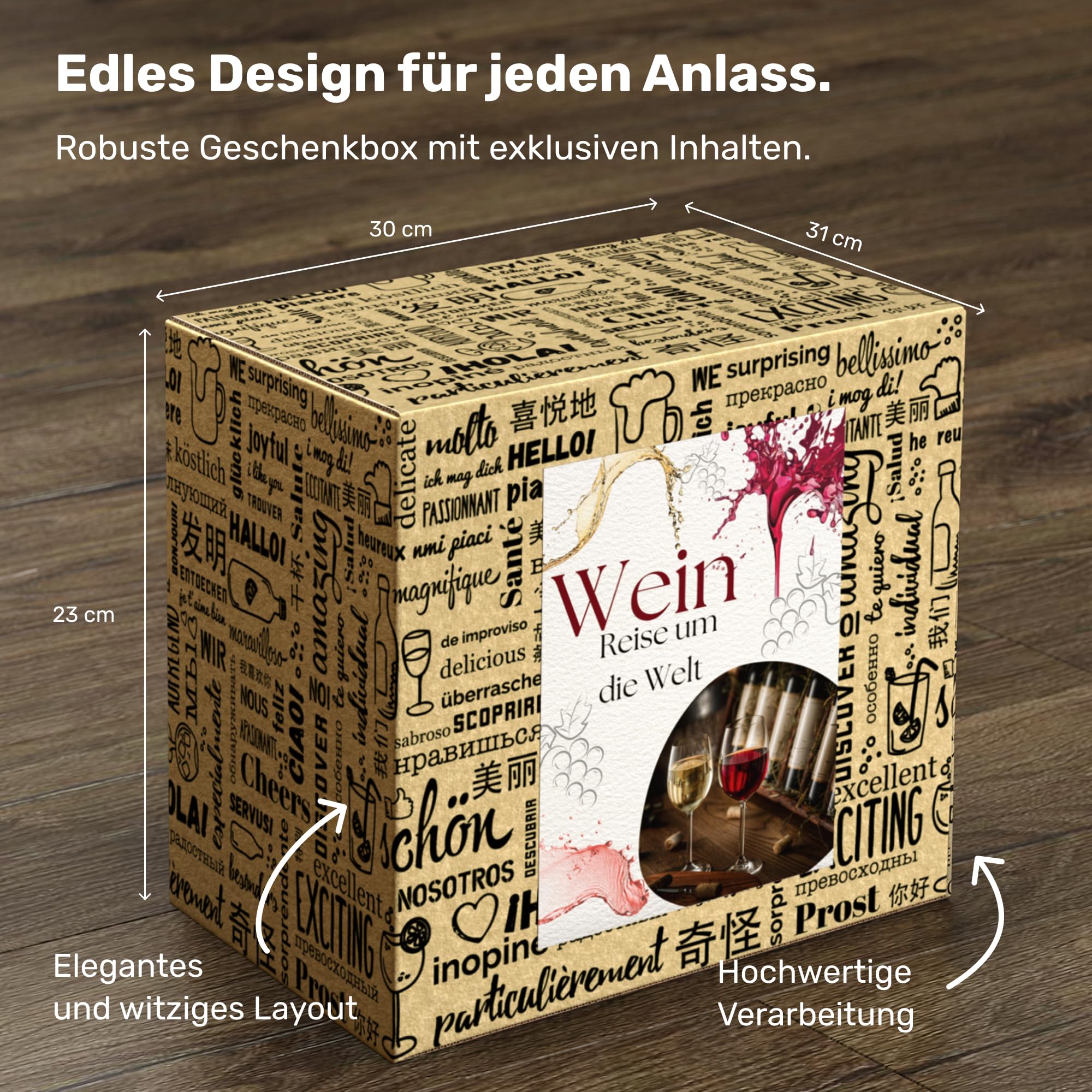 BOXILAND® Wein Geschenk Set [ERSTKLASSIGES WEINPROBE SET] - Weingeschenke für Frauen & Männer - Weinset Geschenk - Rotweine & Weißweine Set Geschenkbox - Wine Tasting Set Weinpaket Box (12x0,25l)
