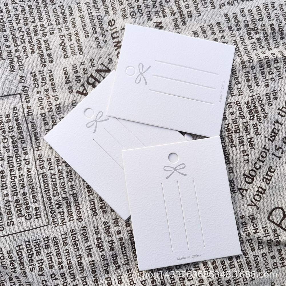 100 Stück Haarspangen-Displaykarten, 6 X 8 Cm – Mit Schleife & Vorgeschnittenen Löchern, Aus Karton