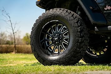 OFF-ROAD MONSTER M17 Custom Wheel - 20x10,19 Offset, 6x139.7 Bolt Pattern, 106.4mm Hub - Gloss Black with Milled Accents Rim