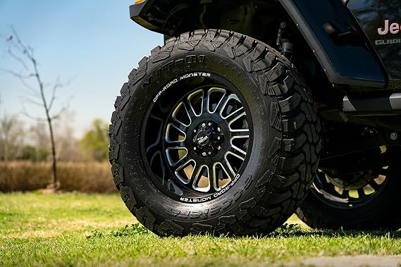 OFF-ROAD MONSTER M17 Custom Wheel - 20x10,19 Offset, 6x139.7 Bolt Pattern, 106.4mm Hub - Gloss Black with Milled Accents Rim