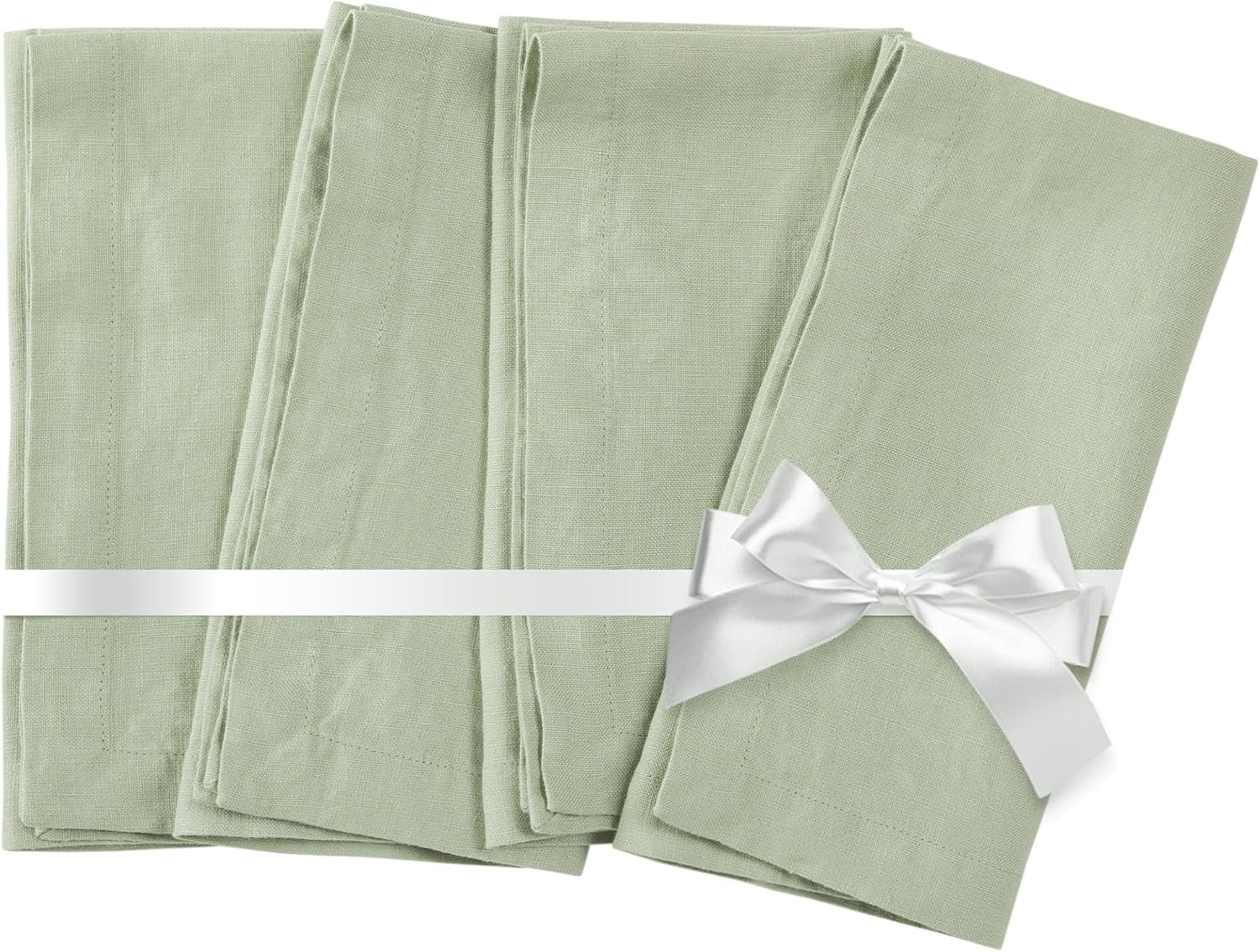 Linen Dinner Napkins 20 x 20 Inch - 100% Pure French Linen Cloth Napkins Stone Washed Eco-Friendly & Soft - Set of 4 (Caramel, 20 x 20 Inch)