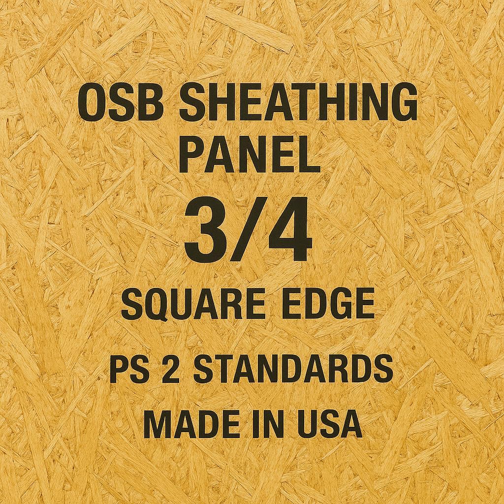 Falken Design OSB Sheathing Panel, 36x48, 3/4" Thick (Pack of 2) - Square Edge, PS 2 Standard, Made in USA - Plywood Alternative for Walls, Roofs, and Subfloors