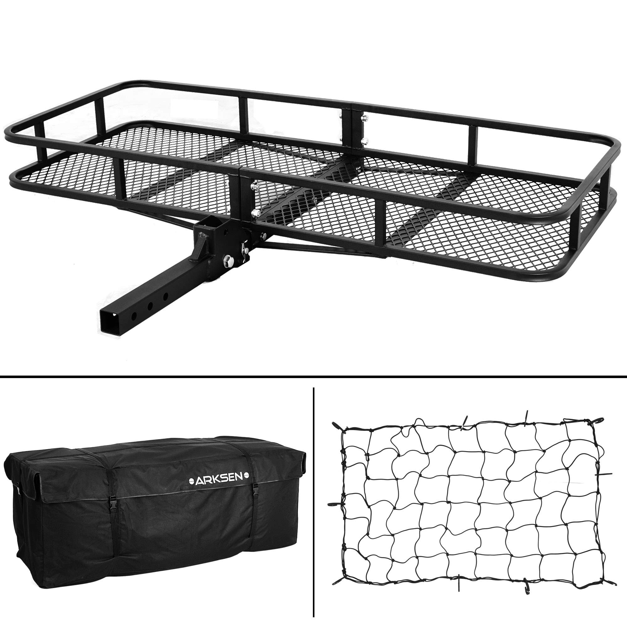 Buy ARKSEN 60 x 25 Inch Folding Cargo Rack Carrier Luggage Basket 2 Inch Receiver Hitch Fold Up