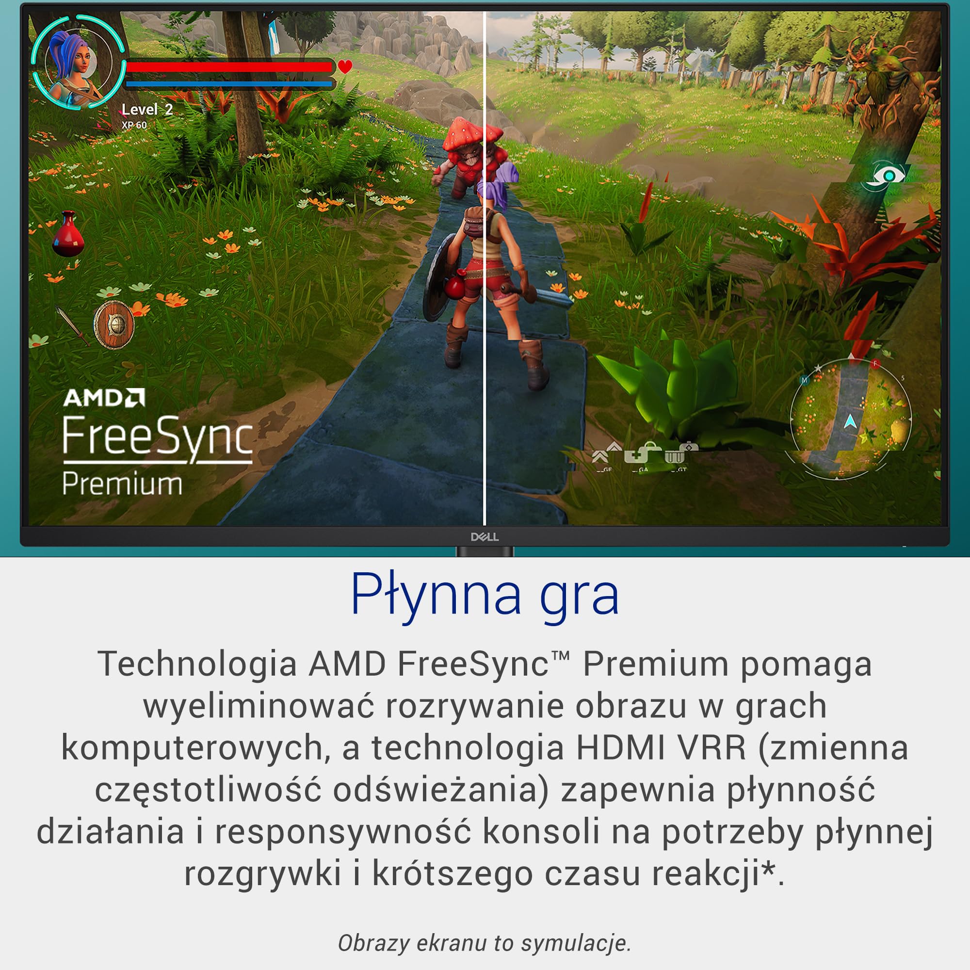 Dell 27 monitorów do gier – SE2726HG, Full HD (1920 x 1080), 240 Hz, szybki IPS, 0,5 ms, AMD FreeSync Premium, 99% sRGB, HDR10, VESA (100 x 100 mm), DisplayPort, 2 HDMI, 3-letnia, czarny