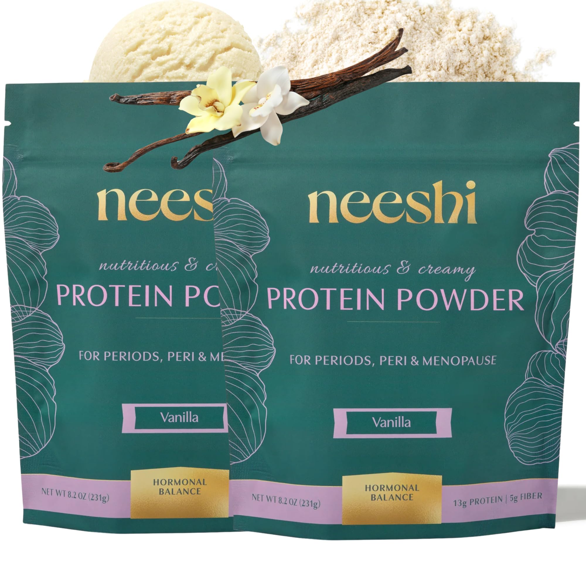 Hormone Balance Protein Powder and Fiber Blend, Vanilla, 14 Servings