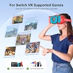 Upgraded VR Headset for Nintendo Switch & Switch OLED Model, Switch VR Virtual Boy Games Glasses with Adjustable HD Lenses and Head Strap with Rotary Button, Labo VR for Switch Accessory(Orange&Blue)