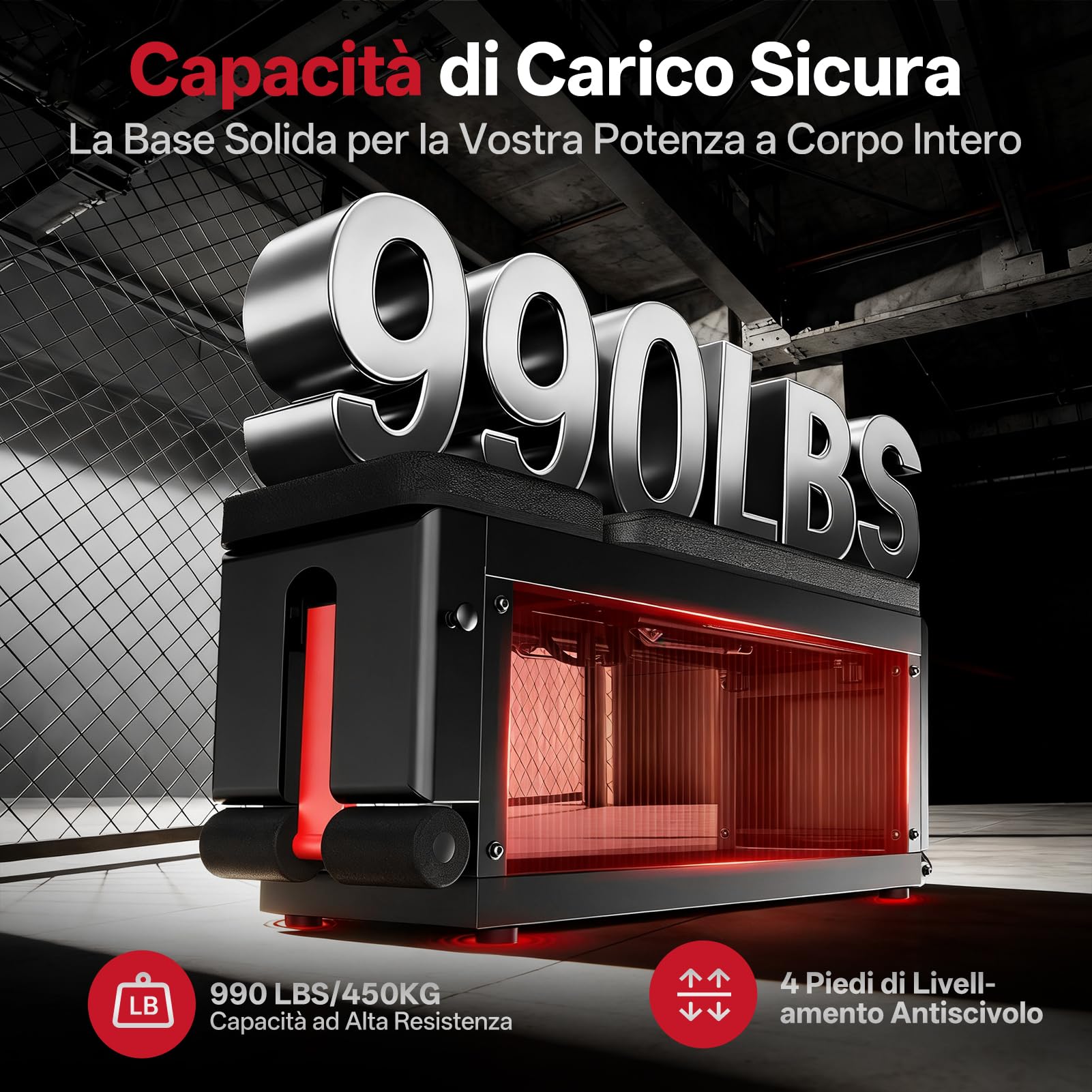 JOROTO MD85 Panca Palestra Regolabile con Deposito Integrato, 990LBS/450KG Capacità Panca Pesi Multifunzione, Braccio di Trazione 9 Posizioni e Schienale 7 Posizioni Panca Piana per Palestra a Casa