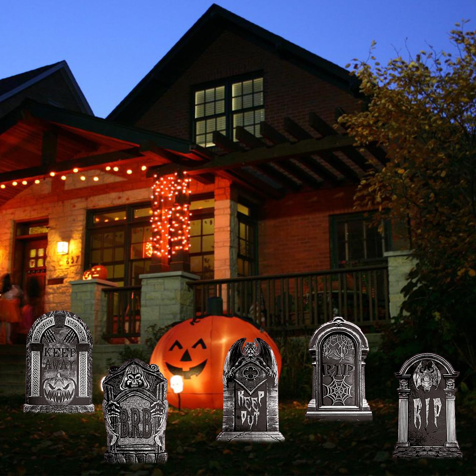 Pietre tombali di Halloween fai da te da 60 cm di grandi dimensioni, decorazioni per cimitero di Halloween, decorazioni per cimitero, decorazioni per cimitero, decorazioni di Halloween, per