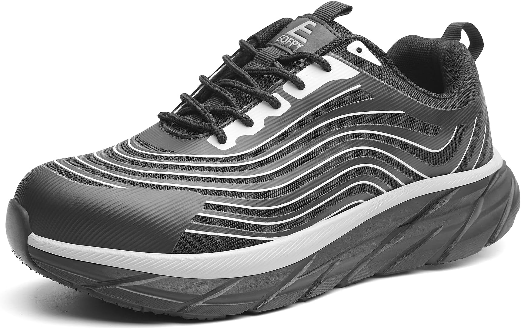 Unisex Adults Work Shoes - Black - All Seasons - Industrial & Construction - Lace-Up - Mesh - Moderate Cushioning - Hiking - Adults (Men & Women) Outdoor Enthusiasts & Athletes