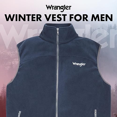 Miniatura 7 de Wrangler Chalecos grandes y altos para hombre - Chaleco sin mangas con cremallera de forro polar para hombre