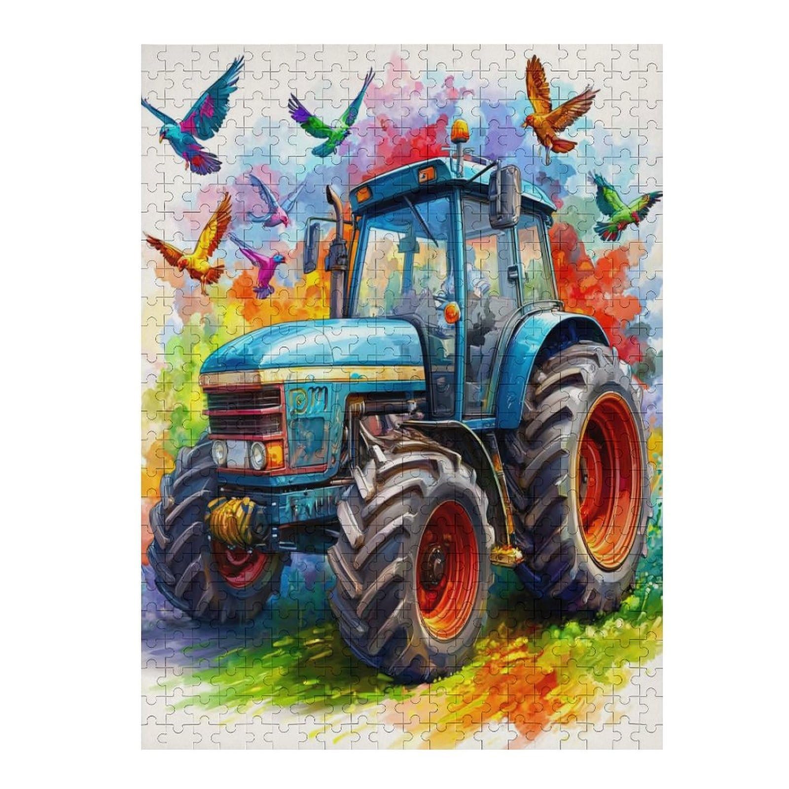 Agriculture Vintage Tractor 500 Pc Classic Jigsaw Puzzle Rural Life Puzzle for Adults Hard Challenging Hobby Home Decor Poster Smooth Wooden Cardboard 500 PCS