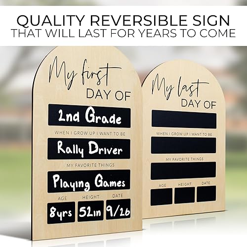 Miniatura 5 de Hermoso letrero de madera para el primer y último día de escuela, moderno y grande, para recuerdos duraderos, perfecto de 11.8 x 7.1 pulgadas,