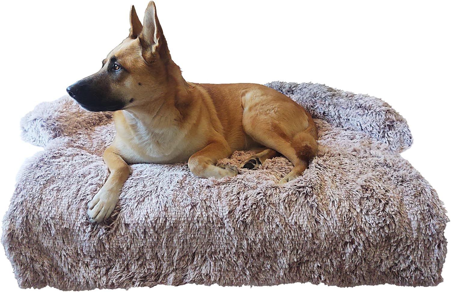 SHEGLORE Plush Cozy, Luxurious, Calming, Comfortable, Removeable, Washable Dog Bed Mat and Furniture Protector (Medium, Light Grey)