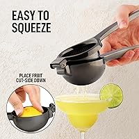 Vista 7 de Zulay Kitchen Exprimidor de limón de acero inoxidable, calidad premium, cuenco exprimidor de metal sólido resistente, exprimidor manual grande