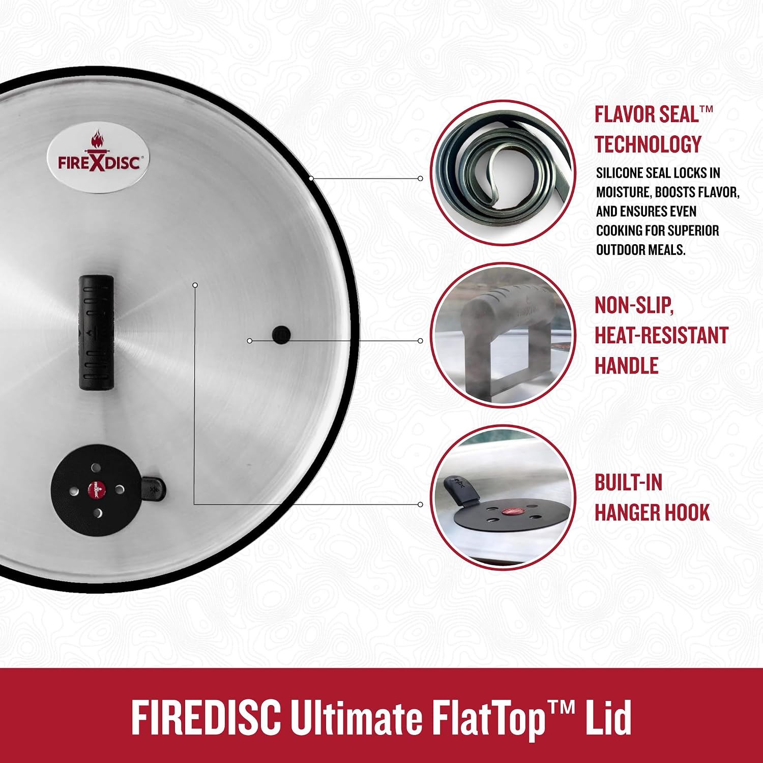 FIREDISC Ultimate FlatTop Lid with Flavor Seal for 22-in. Pots and Pans TCGLID, Universal Pan Lid and Pot Cover for Cooking, Frying Pan Cover and Universal Pot Lid Exclusive to FIREDISC Cookers