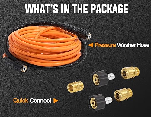 Miniatura 7 de YAMATIC Manguera de lavado a presión duradera mejorada de 50 pies para reemplazo de lavadora eléctrica, extensión resistente al desgaste con hembra