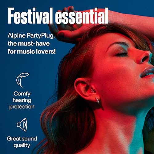 Vista 2 de Alpine PartyPlug - Tapones para los oídos de concierto con reducción de ruido de 19 dB, protección auditiva reutilizable para festivales de música