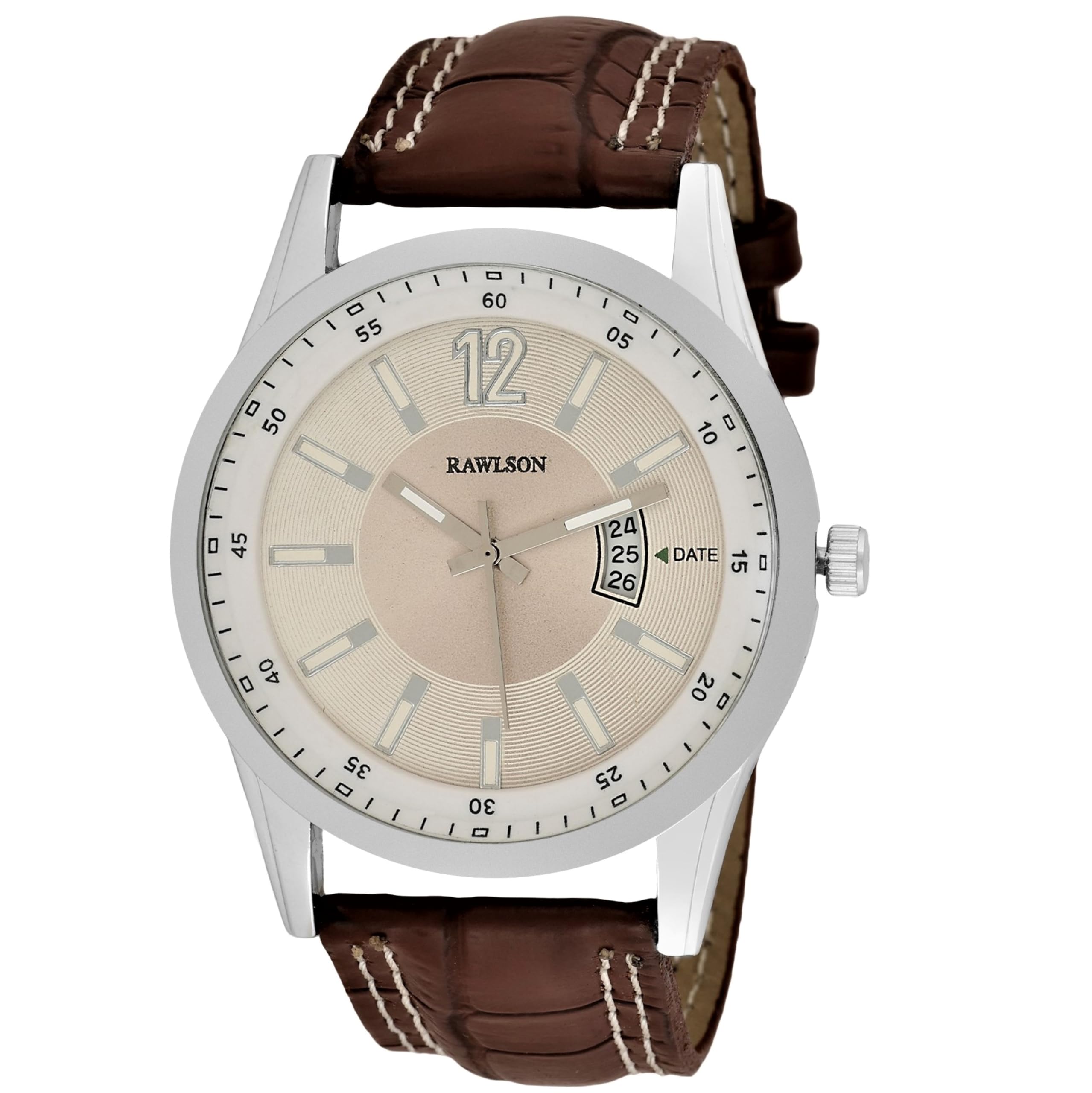 Rawlson Silver Color Leather Strap Watch for Men RL121009 (B0BY6V19ZQ) Amazon Price History, Amazon Price Tracker